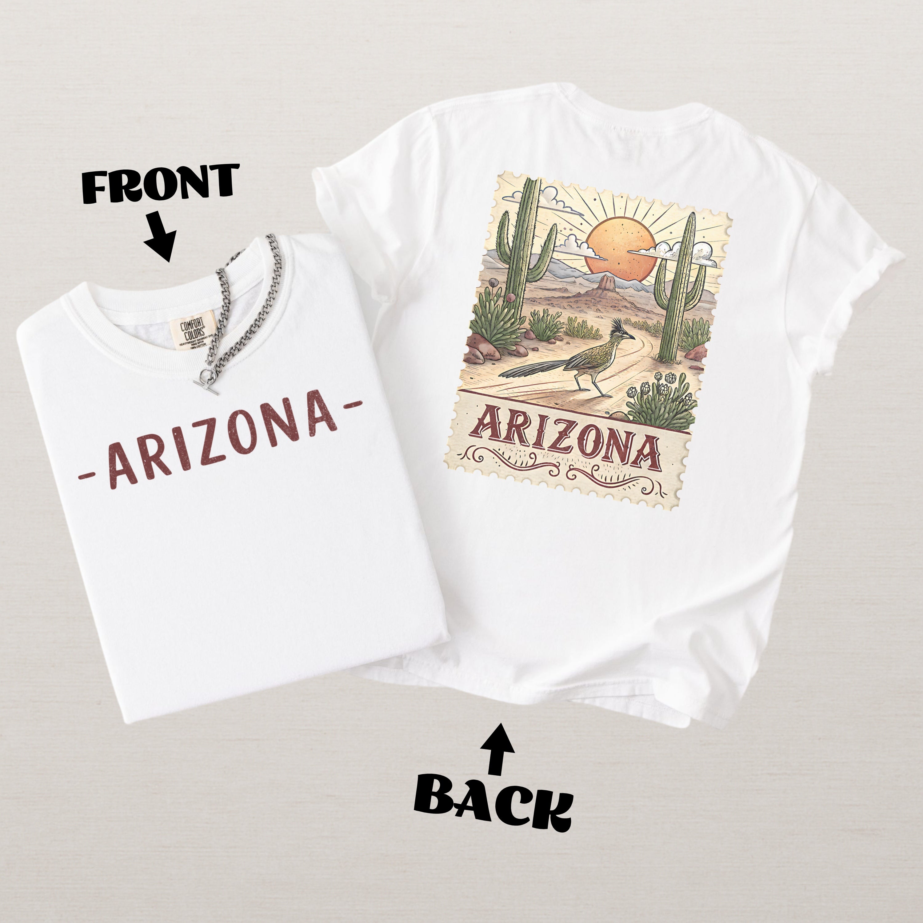Vintage Arizona T-Shirt Comfort Colors Retro Travel Stamp Souvenir T-Shirt