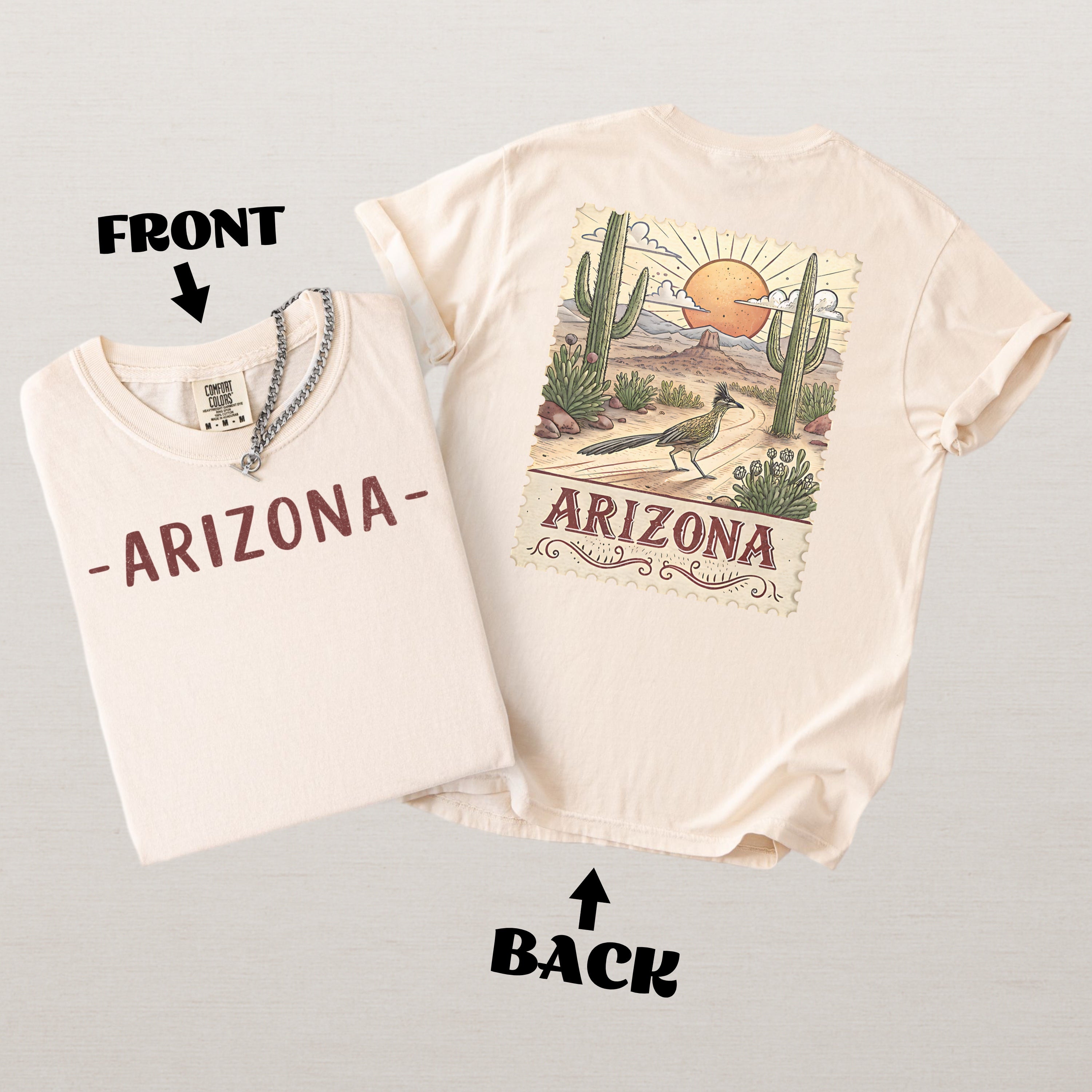 Vintage Arizona T-Shirt Comfort Colors Retro Travel Stamp Souvenir T-Shirt