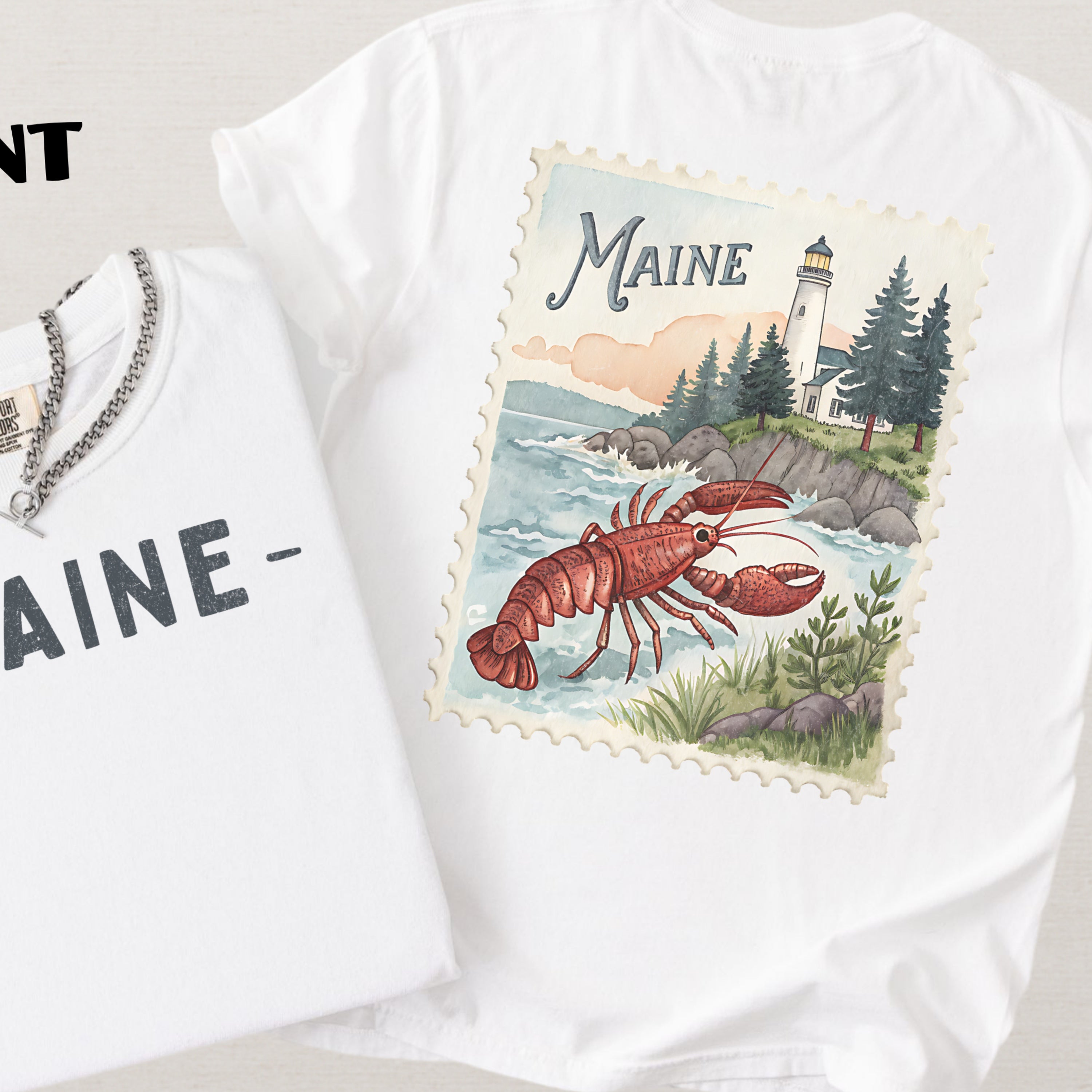 Vintage Maine Comfort Colors Retro Travel Stamp Souvenir T-Shirt