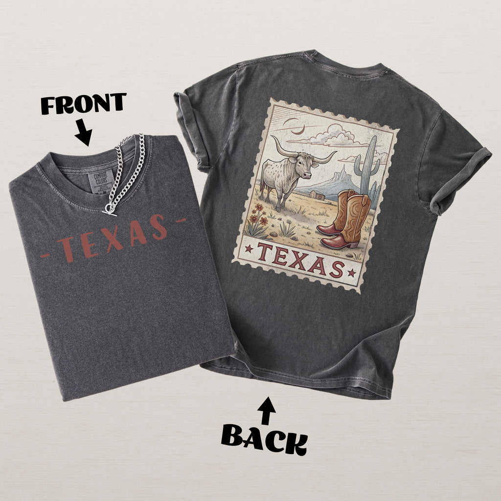 Vintage Texas Comfort Colors Retro Travel Stamp Souvenir T-Shirt