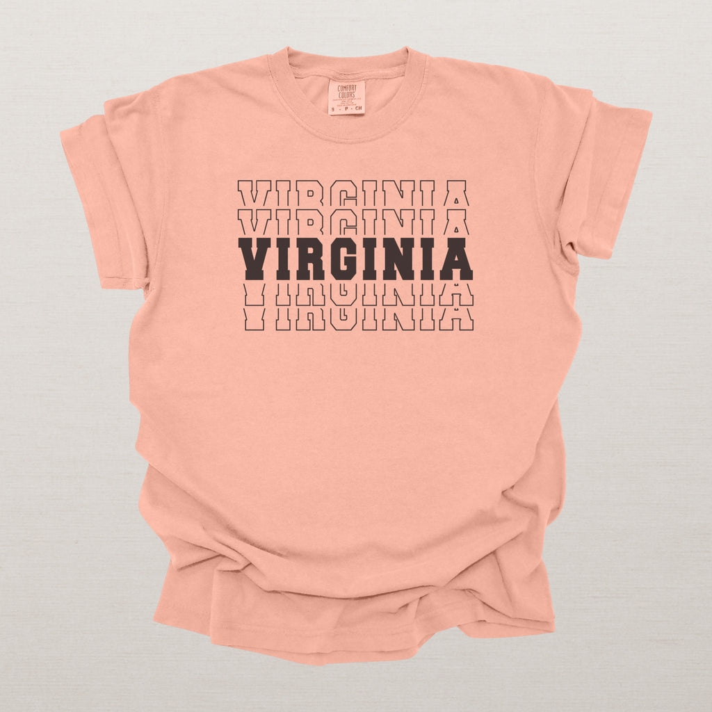Virginia Varsity Echo State Shirt | Comfort Colors Black Text