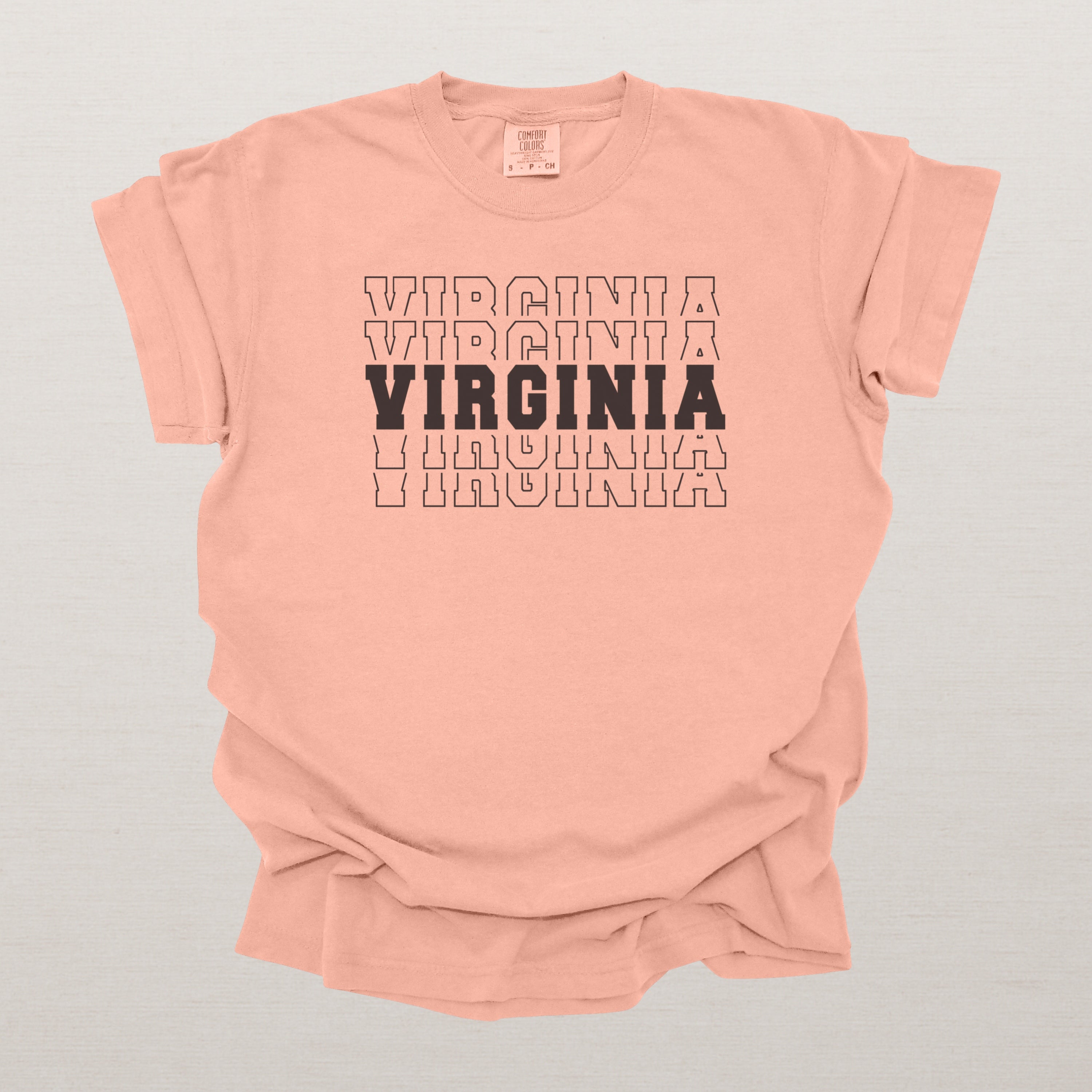 Virginia Varsity Echo State Shirt | Comfort Colors Black Text