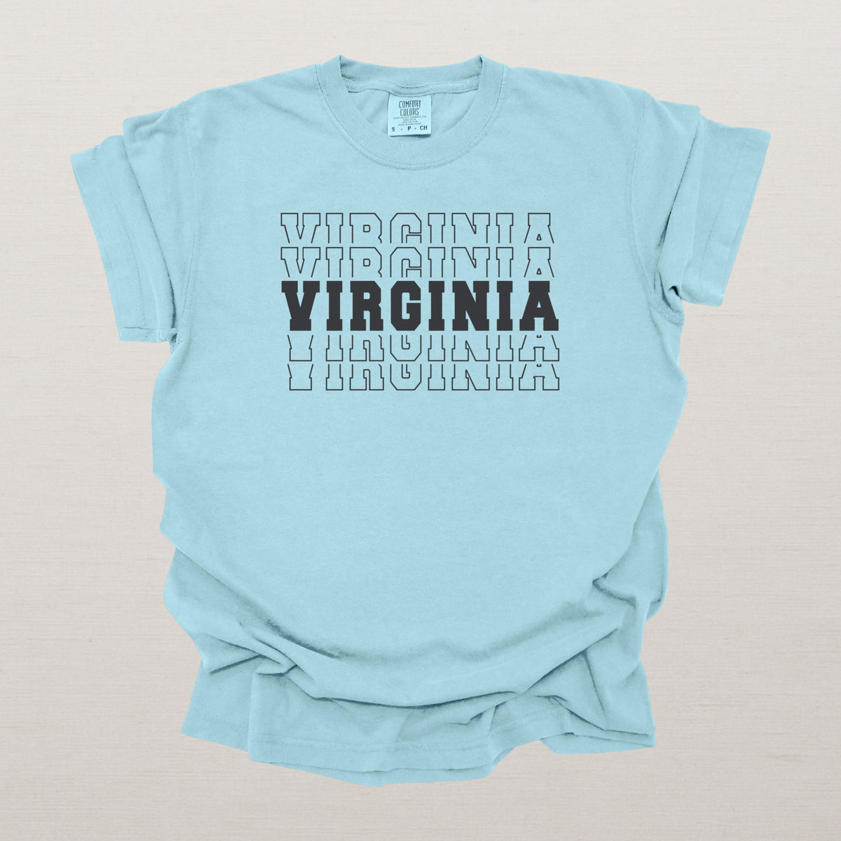 Virginia Varsity Echo State Shirt | Comfort Colors Black Text
