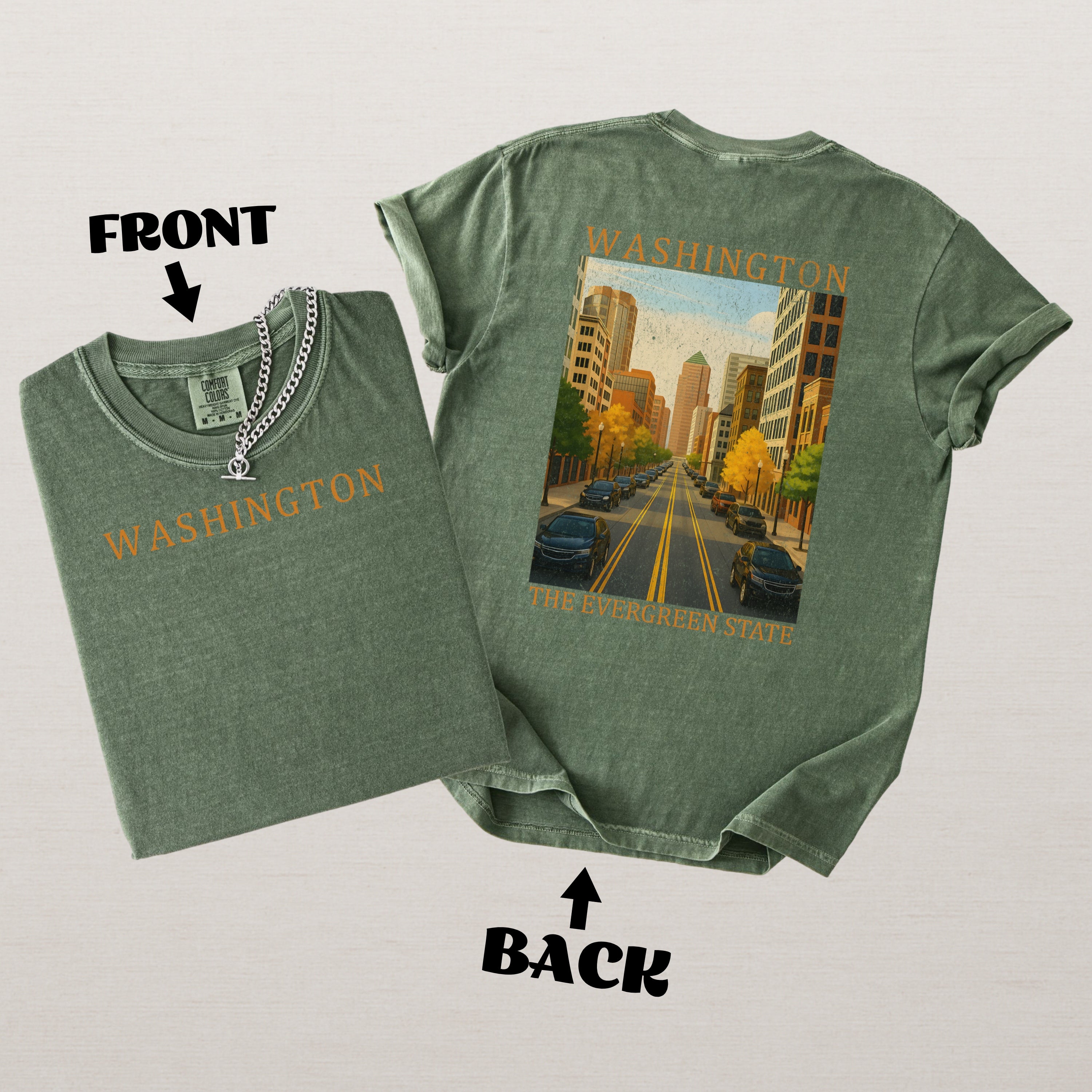 Washington Scenic Poster Comfort Colors Shirt